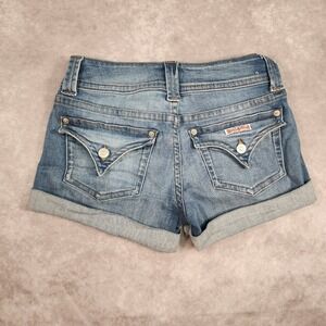 Hudson Ruby Short Womens 26 Medium Wash Low Rise Cuffed Denim Flap Pocket